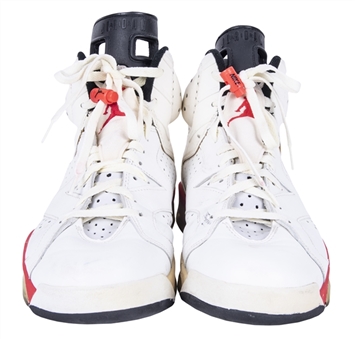 Circa 1991 Michael Jordan Game Used & Signed Air Jordan VI Sneakers (Bulls LOA & Beckett)